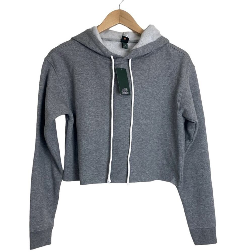 Wild Fable Women's Cropped Hoodie Heather Gray XS, NEW